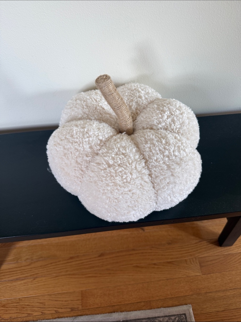 Plush Sherpa Decorative Pumpkin Pillow - Cream